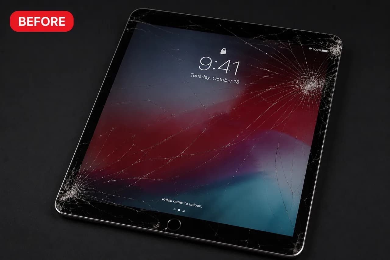iPad — cracked screen